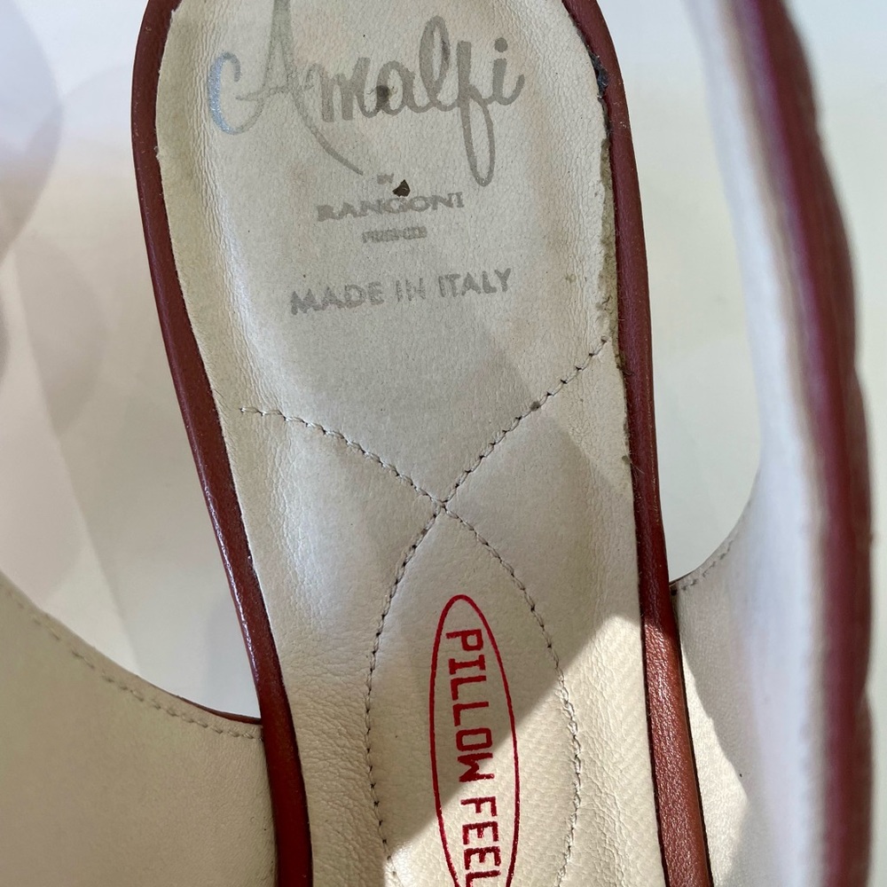 Amalfi Quilted Slingback Shoes, Medium brown Leather! 8M - Picture 4 of 9